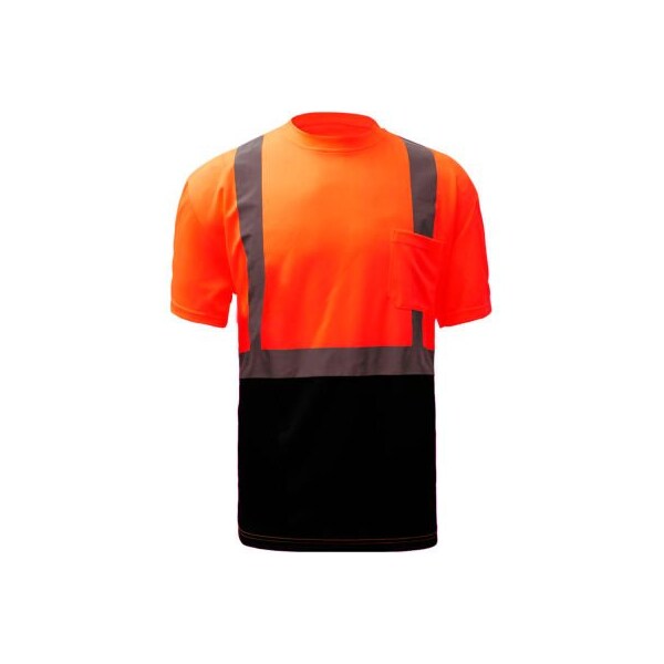 Gss Safety GSS Safety 5112, Class 2, Microfiber Birdseye Short Sleeve T-Shirt W/ Black Bottom, Orange, L 5112-L - main